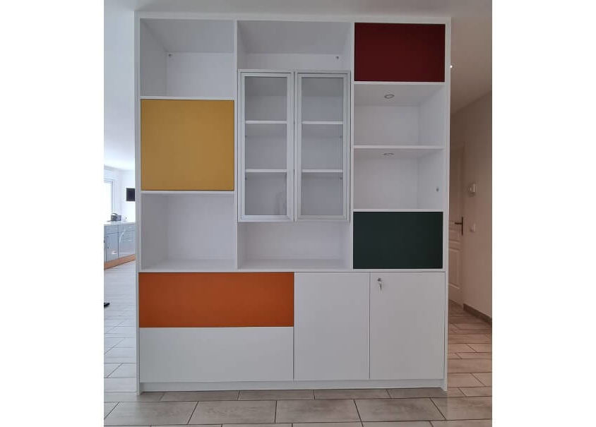 Bibliothèque style Mondrian